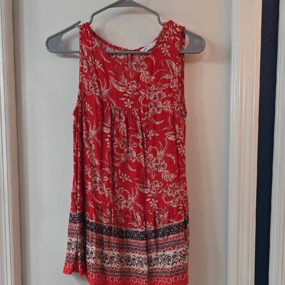 beachlunchlounge Red Floral Tank Top